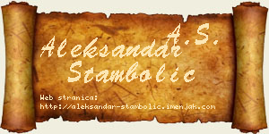 Aleksandar Stambolić vizit kartica